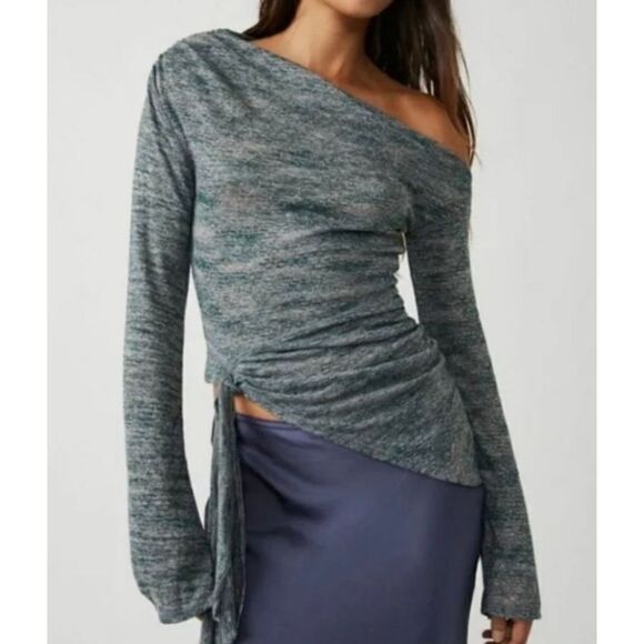 Free People Golden Hour One Shoulder Top In Incense Combo M - Picture 1 of 9